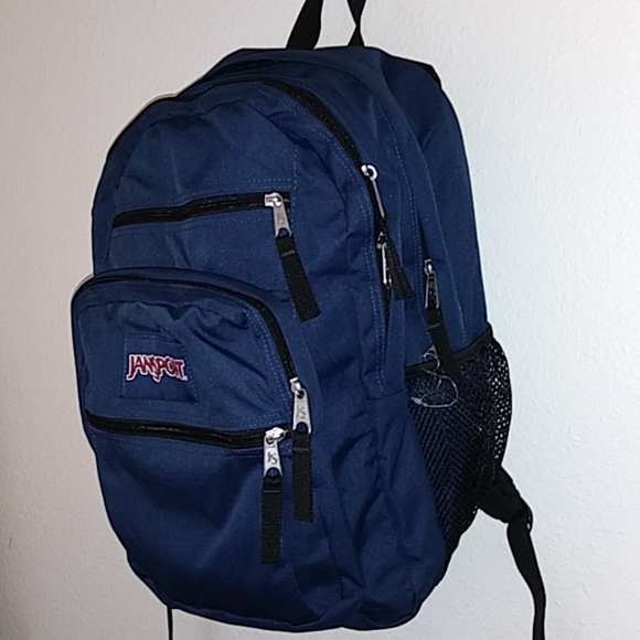 jansport big student backpack navy blue
